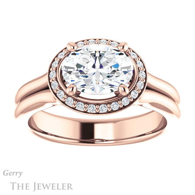 Oval Shaped Forever One Moissanite Engagement Ring #GTJ995-oval-fo-r