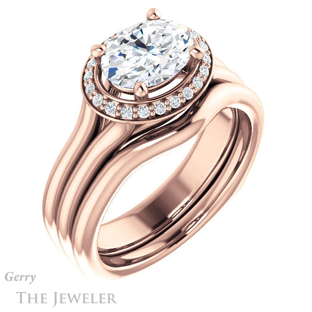 Oval Shaped Forever One Moissanite Engagement Ring #GTJ995-oval-fo-r 6 Oval Shaped Forever One Moissanite Engagement Ring #GTJ995-oval-fo-r