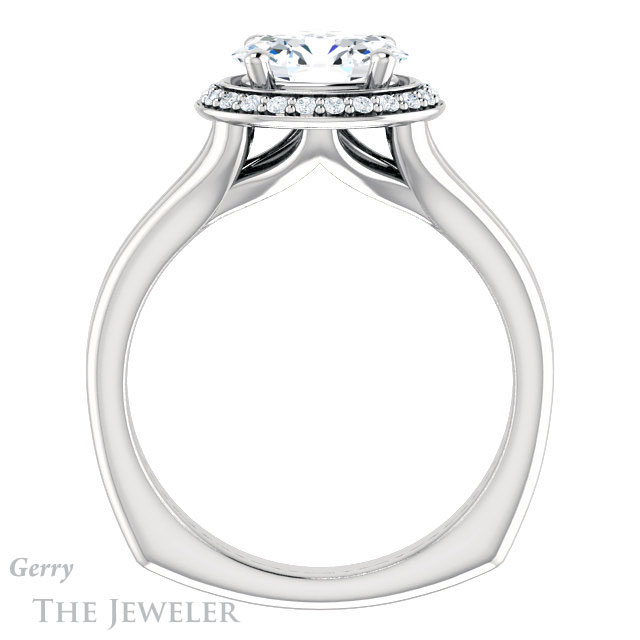 Oval Shaped Forever One Moissanite Engagement Ring #GTJ995-oval-fo-w