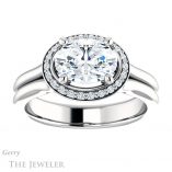 Oval Shaped Forever One Moissanite Engagement Ring #GTJ995-oval-fo-w 1 Oval Shaped Forever One Moissanite Engagement Ring #GTJ995-oval-fo-w