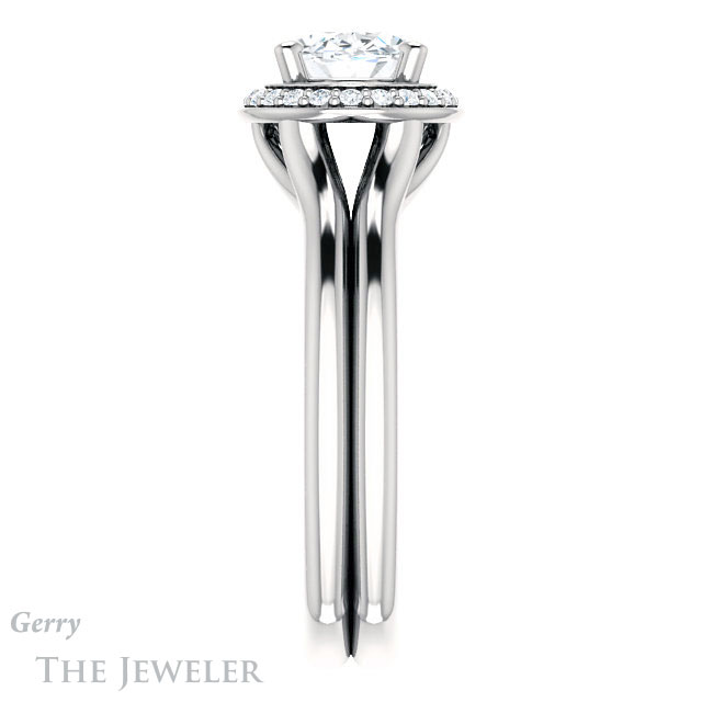 Oval Shaped Forever One Moissanite Engagement Ring #GTJ995-oval-fo-w 3 Oval Shaped Forever One Moissanite Engagement Ring #GTJ995-oval-fo-w