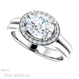 Oval Shaped Forever One Moissanite Engagement Ring #GTJ995-oval-fo-w 5 Oval Shaped Forever One Moissanite Engagement Ring #GTJ995-oval-fo-w