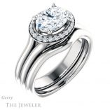 Oval Shaped Forever One Moissanite Engagement Ring #GTJ995-oval-fo-w 6 Oval Shaped Forever One Moissanite Engagement Ring #GTJ995-oval-fo-w