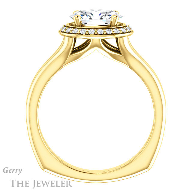 Oval Shaped Forever One Moissanite Engagement Ring #GTJ995-oval-fo-y 2 Oval Shaped Forever One Moissanite Engagement Ring #GTJ995-oval-fo-y
