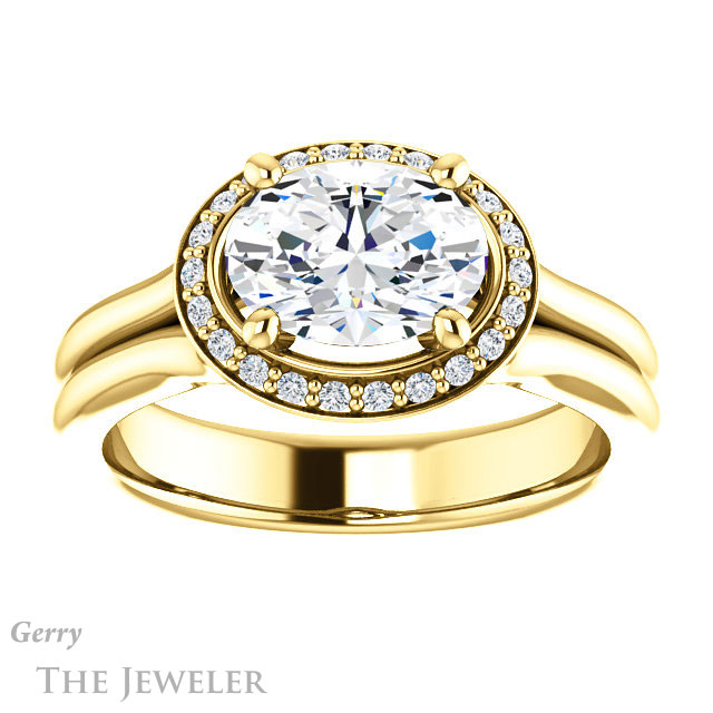 Oval Shaped Forever One Moissanite Engagement Ring #GTJ995-oval-fo-y 1 Oval Shaped Forever One Moissanite Engagement Ring #GTJ995-oval-fo-y