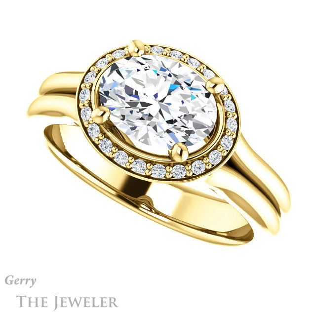 Oval Shaped Forever One Moissanite Engagement Ring #GTJ995-oval-fo-y 5 Oval Shaped Forever One Moissanite Engagement Ring #GTJ995-oval-fo-y