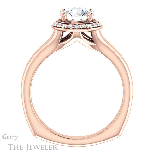 Round Cut Forever One Moissanite Engagement Ring #GTJ995-round-fo-r