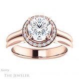 Round Cut Forever One Moissanite Engagement Ring #GTJ995-round-fo-r