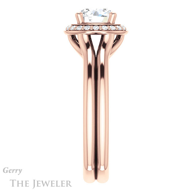 Round Cut Forever One Moissanite Engagement Ring #GTJ995-round-fo-r