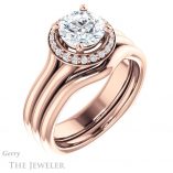 Round Cut Forever One Moissanite Engagement Ring #GTJ995-round-fo-r