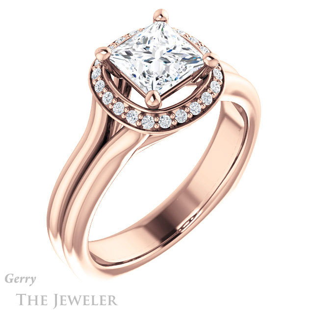 Princess Cut Forever One Moissanite Engagement Ring #GTJ995-square-fo-r 4 Princess Cut Forever One Moissanite Engagement Ring #GTJ995-square-fo-r