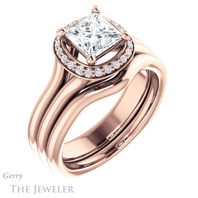 Princess Cut Forever One Moissanite Engagement Ring #GTJ995-square-fo-r 6 Princess Cut Forever One Moissanite Engagement Ring #GTJ995-square-fo-r