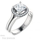 Princess Cut Forever One Moissanite Engagement Ring #GTJ995-square-fo-w 4 Princess Cut Forever One Moissanite Engagement Ring #GTJ995-square-fo-w