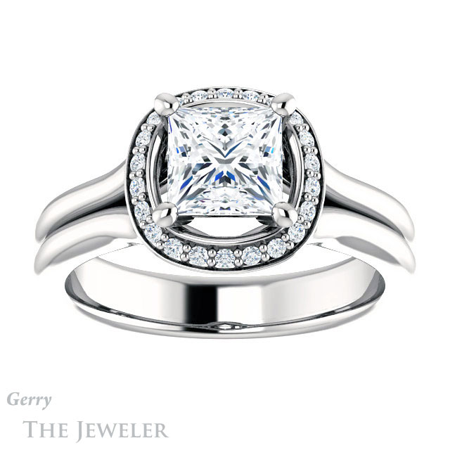 Princess Cut Forever One Moissanite Engagement Ring #GTJ995-square-fo-w 1 Princess Cut Forever One Moissanite Engagement Ring #GTJ995-square-fo-w