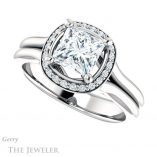 Princess Cut Forever One Moissanite Engagement Ring #GTJ995-square-fo-w 5 Princess Cut Forever One Moissanite Engagement Ring #GTJ995-square-fo-w
