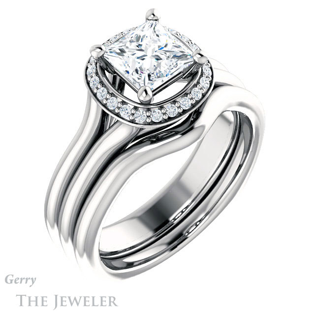 Princess Cut Forever One Moissanite Engagement Ring #GTJ995-square-fo-w 6 Princess Cut Forever One Moissanite Engagement Ring #GTJ995-square-fo-w