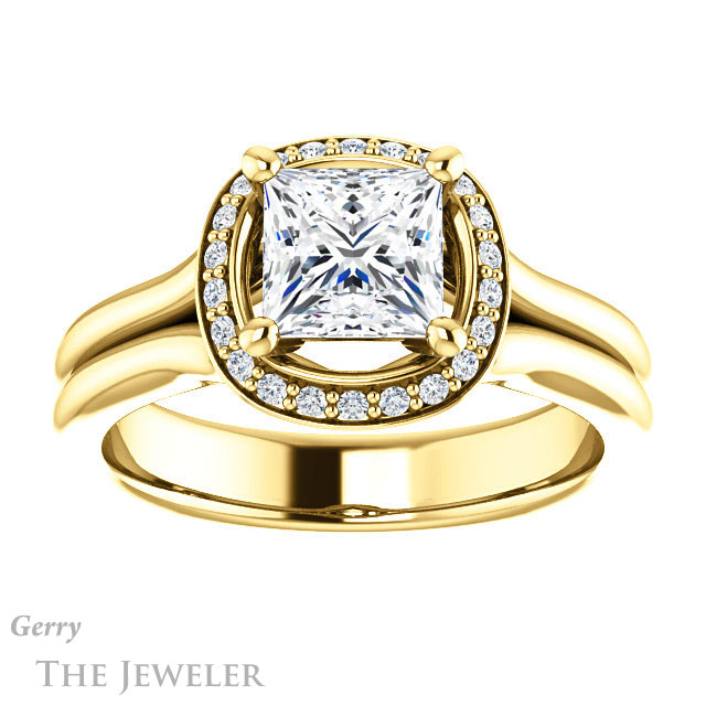 Princess Cut Forever One Moissanite Engagement Ring #GTJ995-square-fo-y 1 Princess Cut Forever One Moissanite Engagement Ring #GTJ995-square-fo-y
