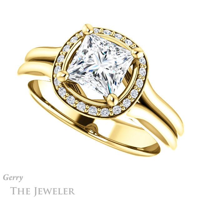Princess Cut Forever One Moissanite Engagement Ring #GTJ995-square-fo-y 5 Princess Cut Forever One Moissanite Engagement Ring #GTJ995-square-fo-y