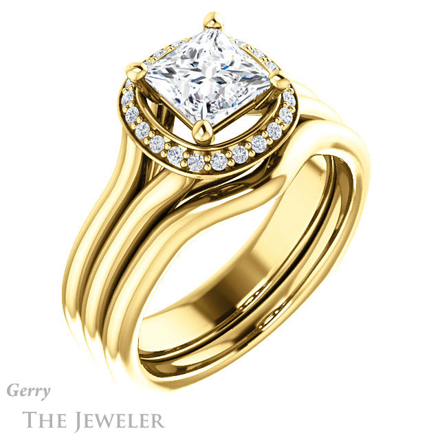 Princess Cut Forever One Moissanite Engagement Ring #GTJ995-square-fo-y 6 Princess Cut Forever One Moissanite Engagement Ring #GTJ995-square-fo-y