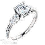 Cushion Cut Forever One Moissanite Engagement Ring #GTJ996-cushion-fo-w