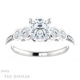 Cushion Cut Forever One Moissanite Engagement Ring #GTJ996-cushion-fo-w