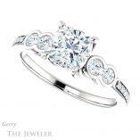 Cushion Cut Forever One Moissanite Engagement Ring #GTJ996-cushion-fo-w