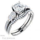 Cushion Cut Forever One Moissanite Engagement Ring #GTJ996-cushion-fo-w
