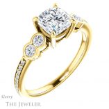 Cushion Cut Forever One Moissanite Engagement Ring #GTJ996-cushion-fo-y 4 Cushion Cut Forever One Moissanite Engagement Ring #GTJ996-cushion-fo-y