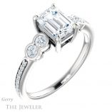 Emerald Cut Forever Brilliant Moissanite Engagement Ring #GTJ996-emerald-fb-w