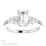 Emerald Cut Forever Brilliant Moissanite Engagement Ring #GTJ996-emerald-fb-w