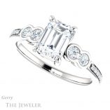 Emerald Cut Forever Brilliant Moissanite Engagement Ring #GTJ996-emerald-fb-w