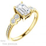 Emerald Cut Forever Brilliant Moissanite Engagement Ring #GTJ996-emerald-fb-y