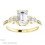 Emerald Cut Forever Brilliant Moissanite Engagement Ring #GTJ996-emerald-fb-y