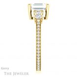 Emerald Cut Forever Brilliant Moissanite Engagement Ring #GTJ996-emerald-fb-y