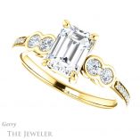 Emerald Cut Forever Brilliant Moissanite Engagement Ring #GTJ996-emerald-fb-y