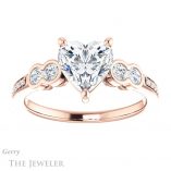 Heart Shaped Forever Brilliant Moissanite Engagement Ring #GTJ996-heart-fb-r