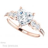 Heart Shaped Forever Brilliant Moissanite Engagement Ring #GTJ996-heart-fb-r