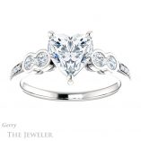 Heart Shaped Forever One Moissanite Engagement Ring #GTJ996-heart-fb-w 1 Heart Shaped Forever Brilliant Moissanite Engagement Ring #GTJ996-heart-fb-w