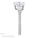 Heart Shaped Forever One Moissanite Engagement Ring #GTJ996-heart-fb-w 3 Heart Shaped Forever Brilliant Moissanite Engagement Ring #GTJ996-heart-fb-w
