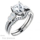 Heart Shaped Forever One Moissanite Engagement Ring #GTJ996-heart-fb-w 6 Heart Shaped Forever Brilliant Moissanite Engagement Ring #GTJ996-heart-fb-w