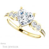 Heart Shaped Forever One Moissanite Engagement Ring #GTJ996-heart-fb-y 5 Heart Shaped Forever Brilliant Moissanite Engagement Ring #GTJ996-heart-fb-y