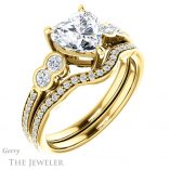 Heart Shaped Forever One Moissanite Engagement Ring #GTJ996-heart-fb-y 6 Heart Shaped Forever Brilliant Moissanite Engagement Ring #GTJ996-heart-fb-y