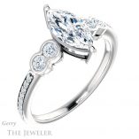 Marquise Cut Forever One Moissanite Engagement Ring #GTJ996-marquise-fb-w 4 Marquise Cut Forever Brilliant Moissanite Engagement Ring #GTJ996-marquise-fb-w
