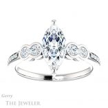 Marquise Cut Forever One Moissanite Engagement Ring #GTJ996-marquise-fb-w 1 Marquise Cut Forever Brilliant Moissanite Engagement Ring #GTJ996-marquise-fb-w