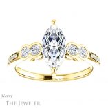 Marquise Cut Forever One Moissanite Engagement Ring #GTJ996-marquise-fb-y 1 Marquise Cut Forever Brilliant Moissanite Engagement Ring #GTJ996-marquise-fb-y