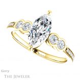 Marquise Cut Forever One Moissanite Engagement Ring #GTJ996-marquise-fb-y 5 Marquise Cut Forever Brilliant Moissanite Engagement Ring #GTJ996-marquise-fb-y