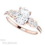 Oval Shaped Forever One Moissanite Engagement Ring #GTJ996-oval-fo-r