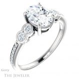 Oval Shaped Forever One Moissanite Engagement Ring #GTJ996-oval-fo-w