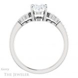 Oval Shaped Forever One Moissanite Engagement Ring #GTJ996-oval-fo-w