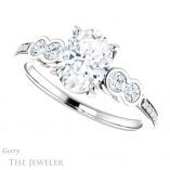 Oval Shaped Forever One Moissanite Engagement Ring #GTJ996-oval-fo-w